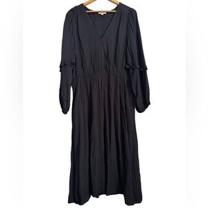 XL Black Boho dress, Knox Rose, Long black dress